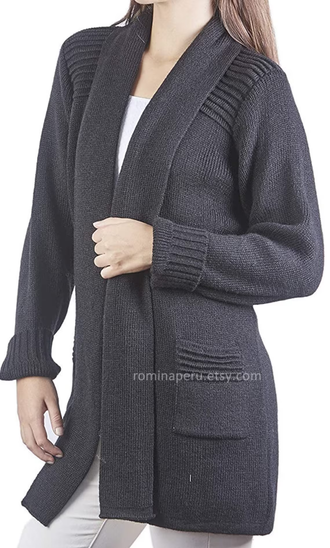 Cardigan pour femme en laine d'alpaga - Chaud, doux et épais