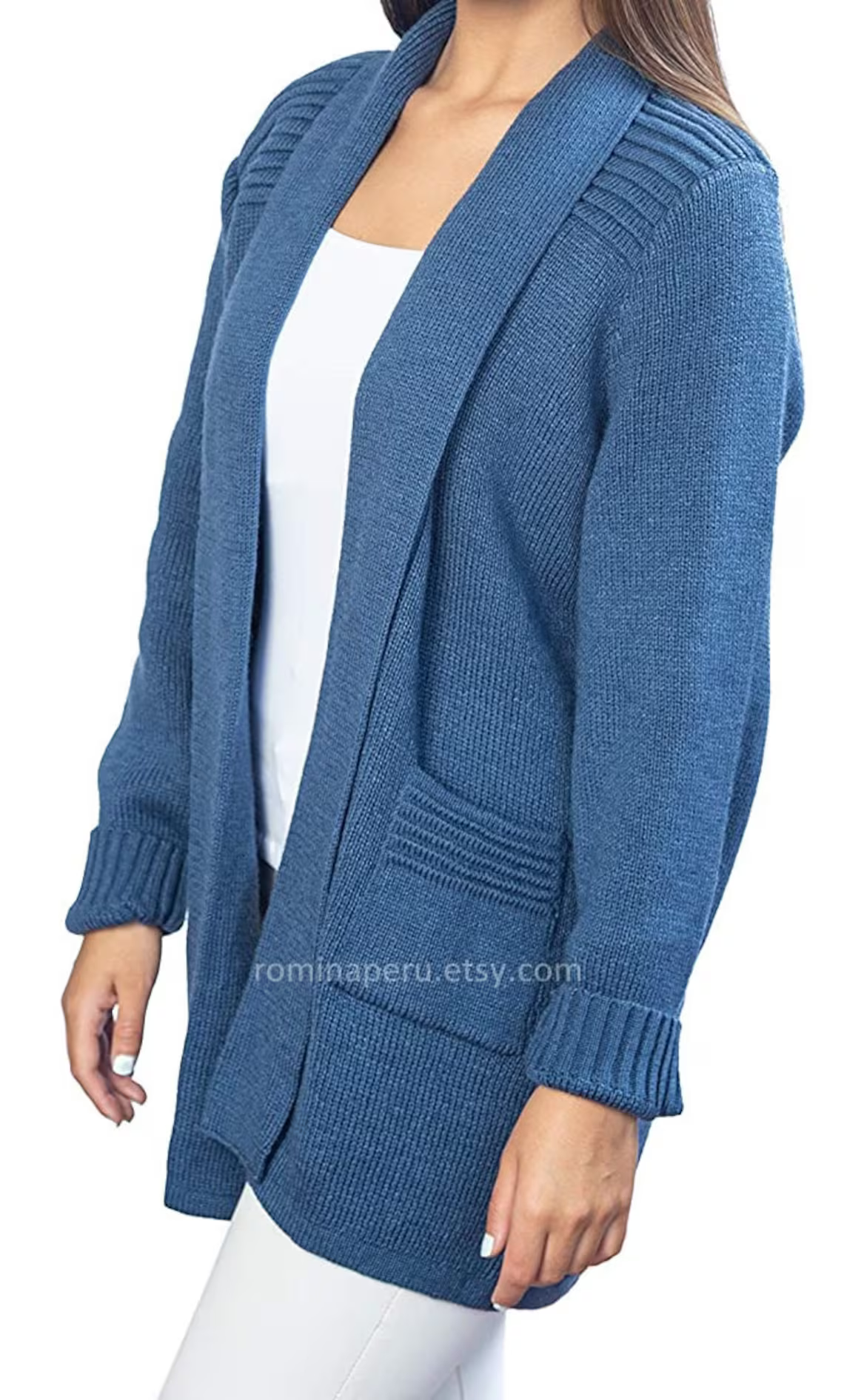 Cardigan pour femme en laine d'alpaga - Chaud, doux et épais