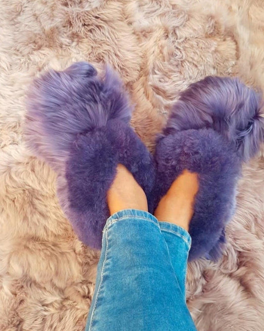 Purple slippers alpaca