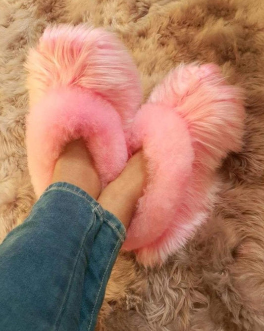 Pink slippers alpaca
