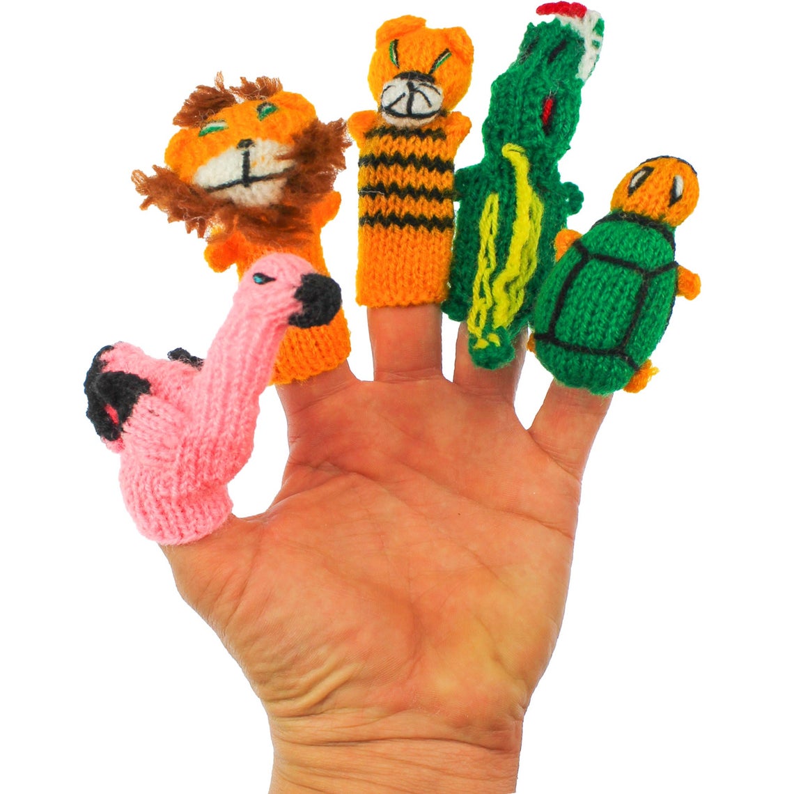 Ten Finger Puppet Set of 25 Fingers Puppets wool - knitted finger puppets – Peruvian Kani